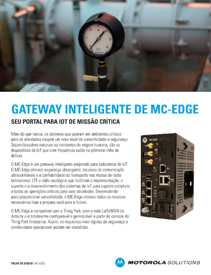 Imagem frontal da Folha de dados do MC-Edge