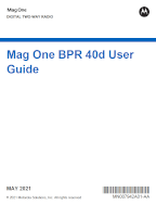Mag One by Motorola BPR 40d User Guide