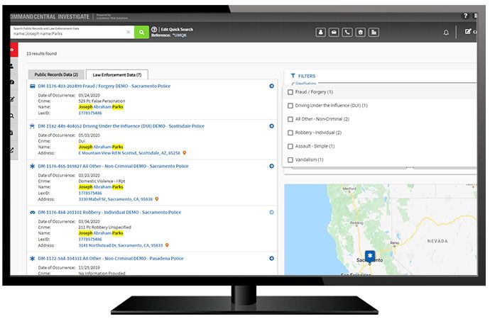 Crime data search