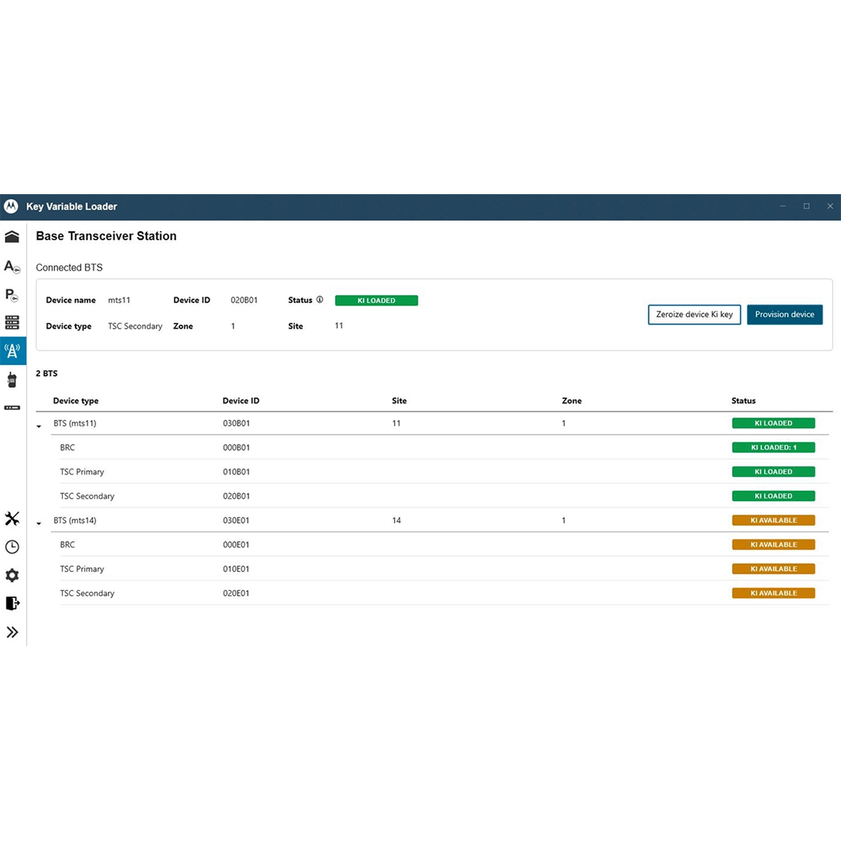 kvl6k basestation provisioned